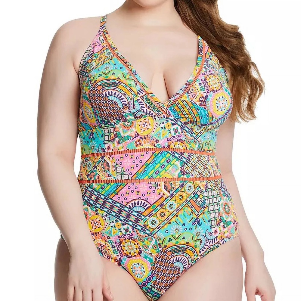 NWT Bleu By Rod Beattie Seriously Sunny One Piece swimsuit Plus Sz 20W - Picture 1 of 5